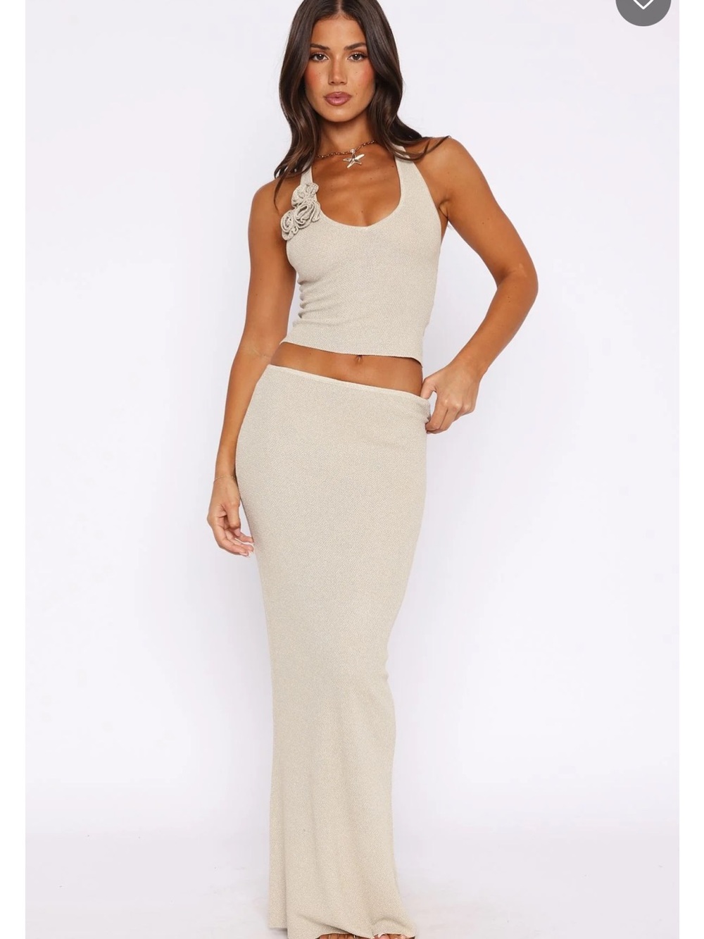 White Fox Magic Memory Knit Maxi Skirt
